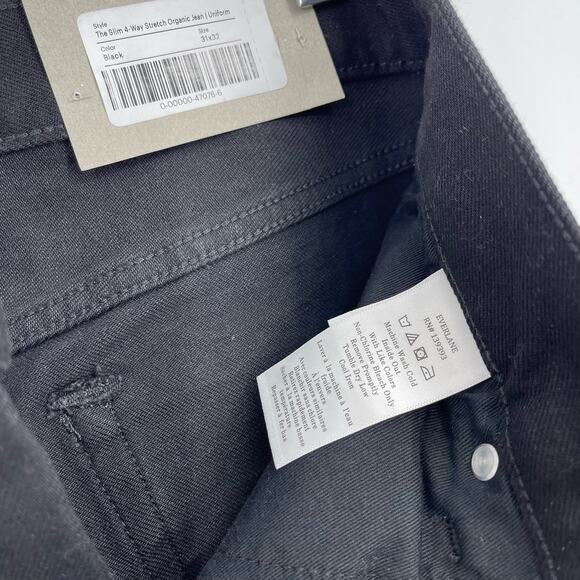 Everlane Uniform The Slim 4 Way Stretch Organic Jean Black 31x32 NWT - Picture 6 of 7